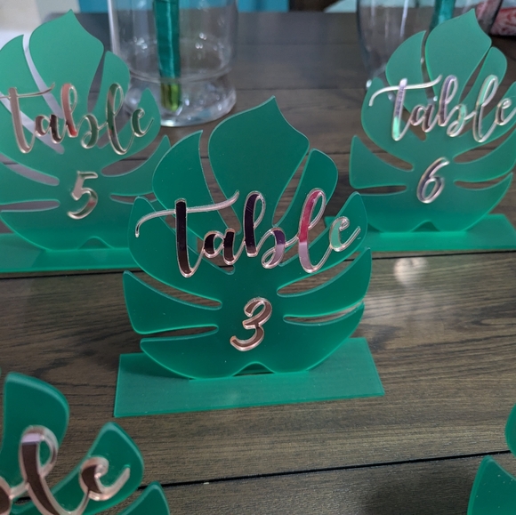 Monsterra leaf table numbers, Parties - Picture 7 of 8